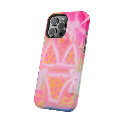 MagSafe "yellow polka dot bikini" airbrush iPhone case