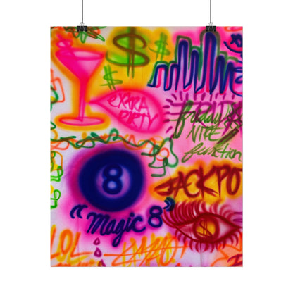 "colorful chaos" airbrush rolled print
