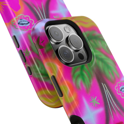 MagSafe "neon pink palms" Airbrush iPhone-Hülle