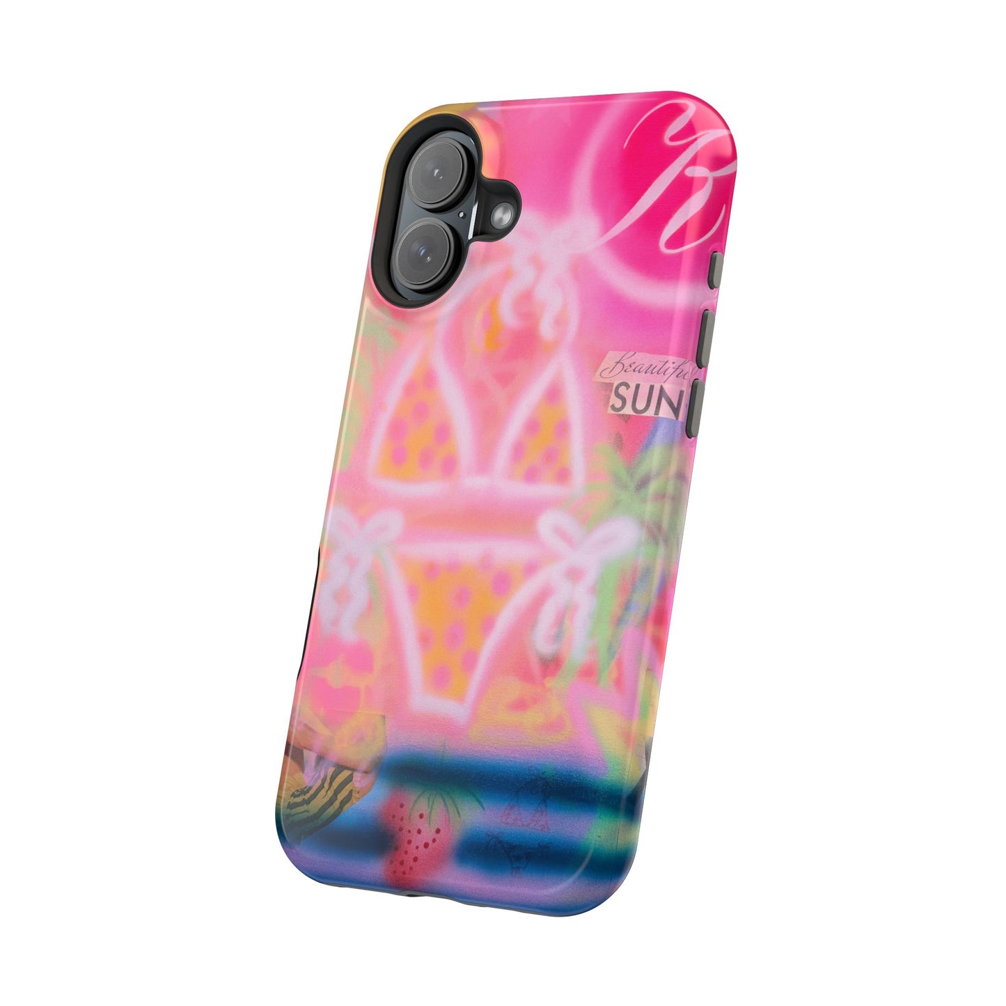 MagSafe "santa monica strawberry" airbrush iPhone case