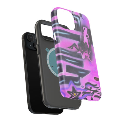 MagSafe "neon nights" airbrush iPhone case