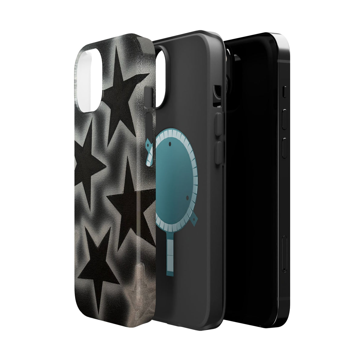 MagSafe "chrome stars" airbrush iPhone case