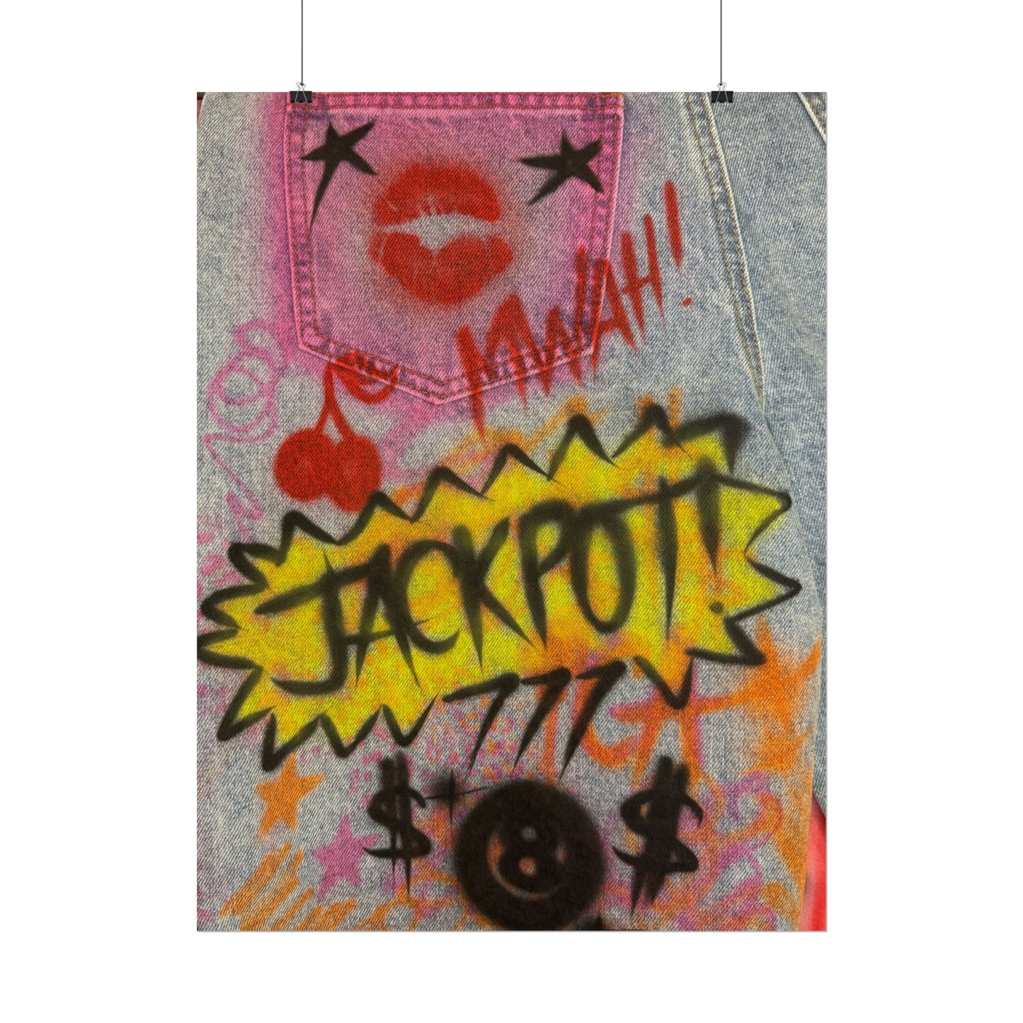 "jackpot!" airbrush rolled print