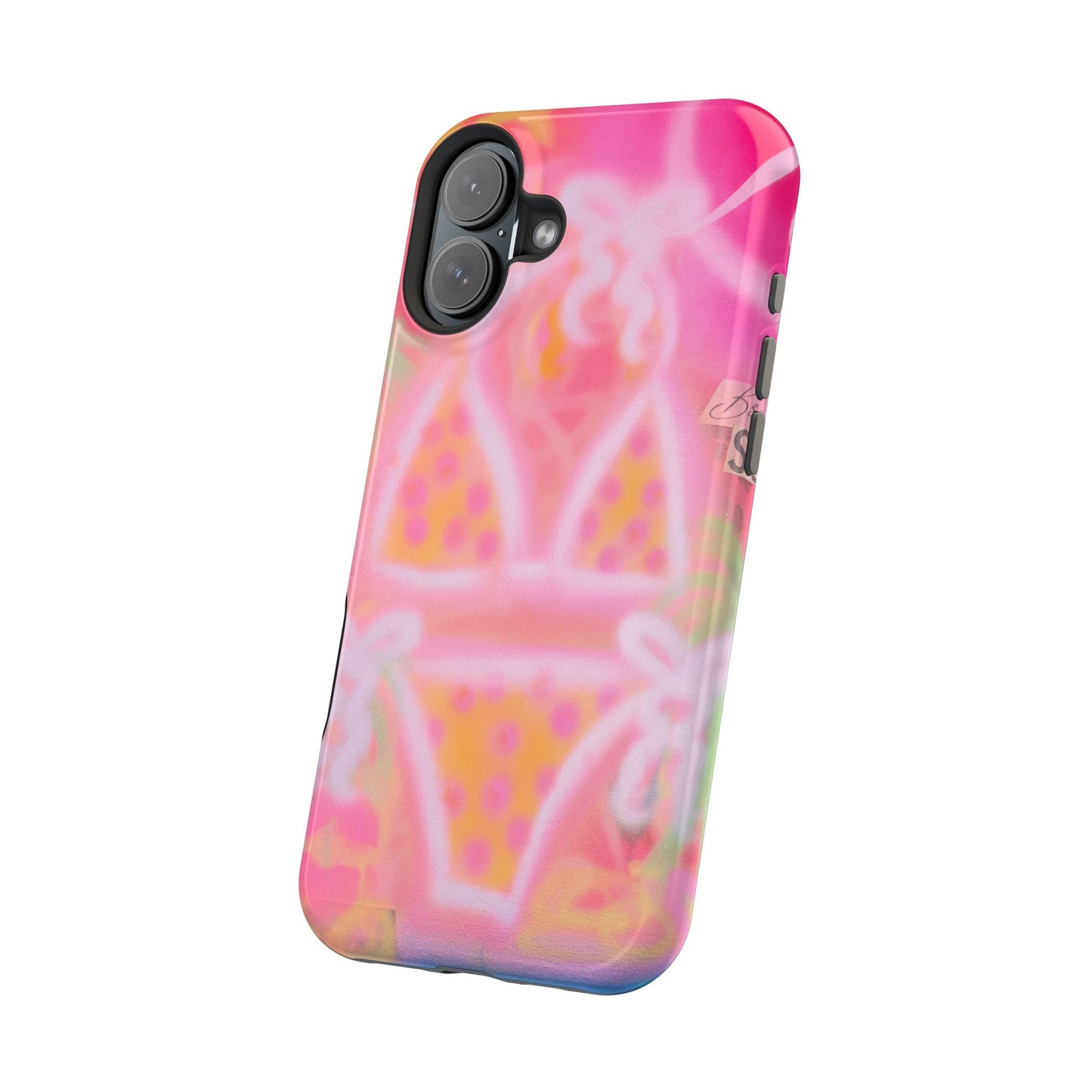 MagSafe "yellow polka dot bikini" airbrush iPhone case