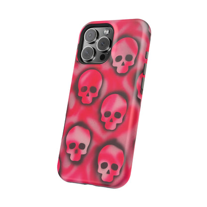 MagSafe "pink skully" airbrush iPhone case
