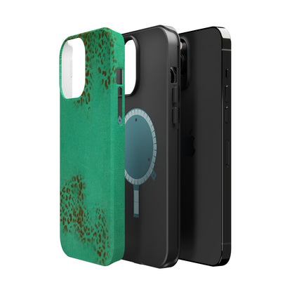 MagSafe "teal cheetah" airbrush iPhone case