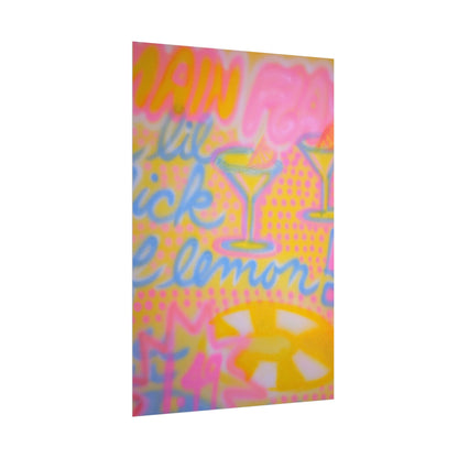 "lemontini" airbrush rolled print