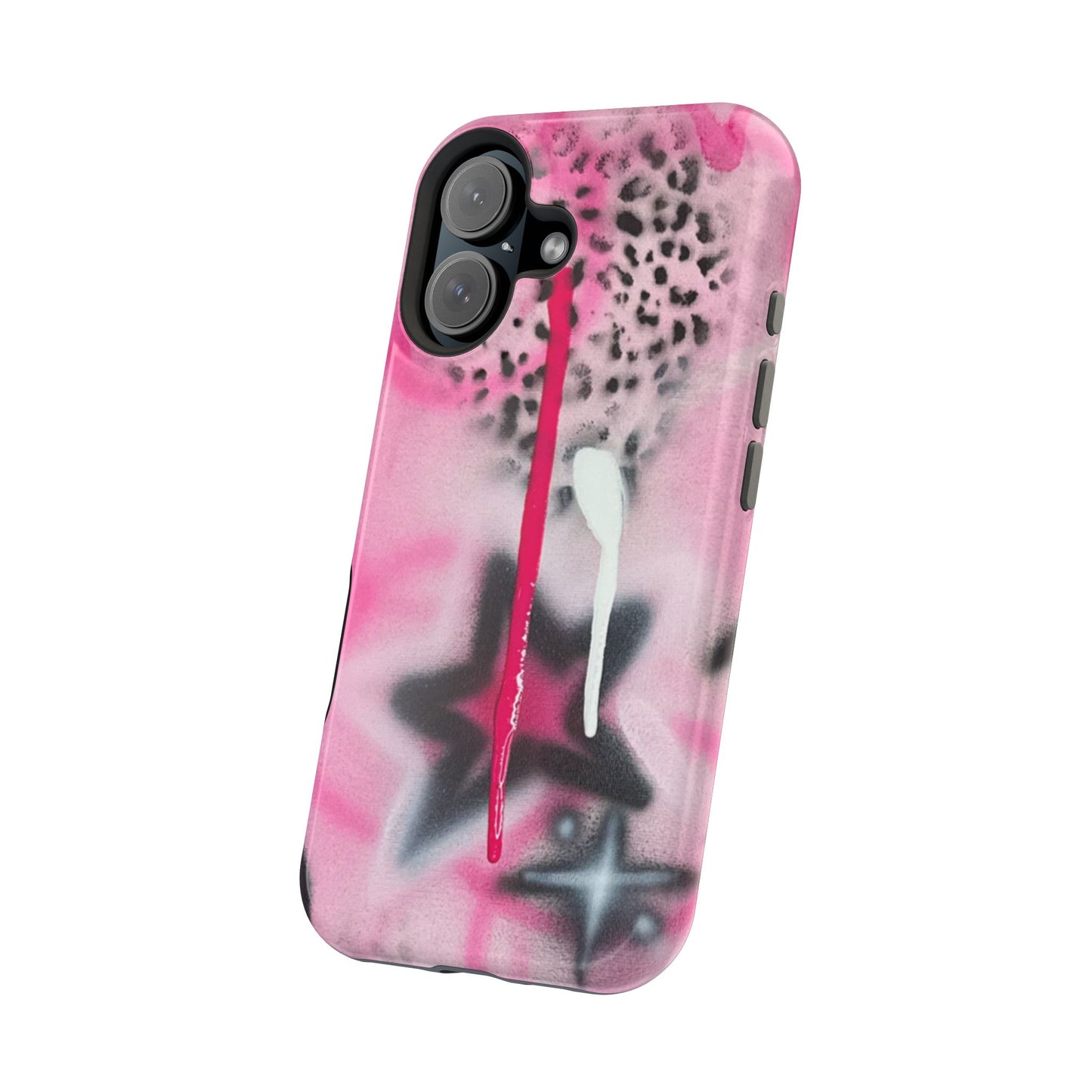 MagSafe "pink cheetah" airbrush iPhone case