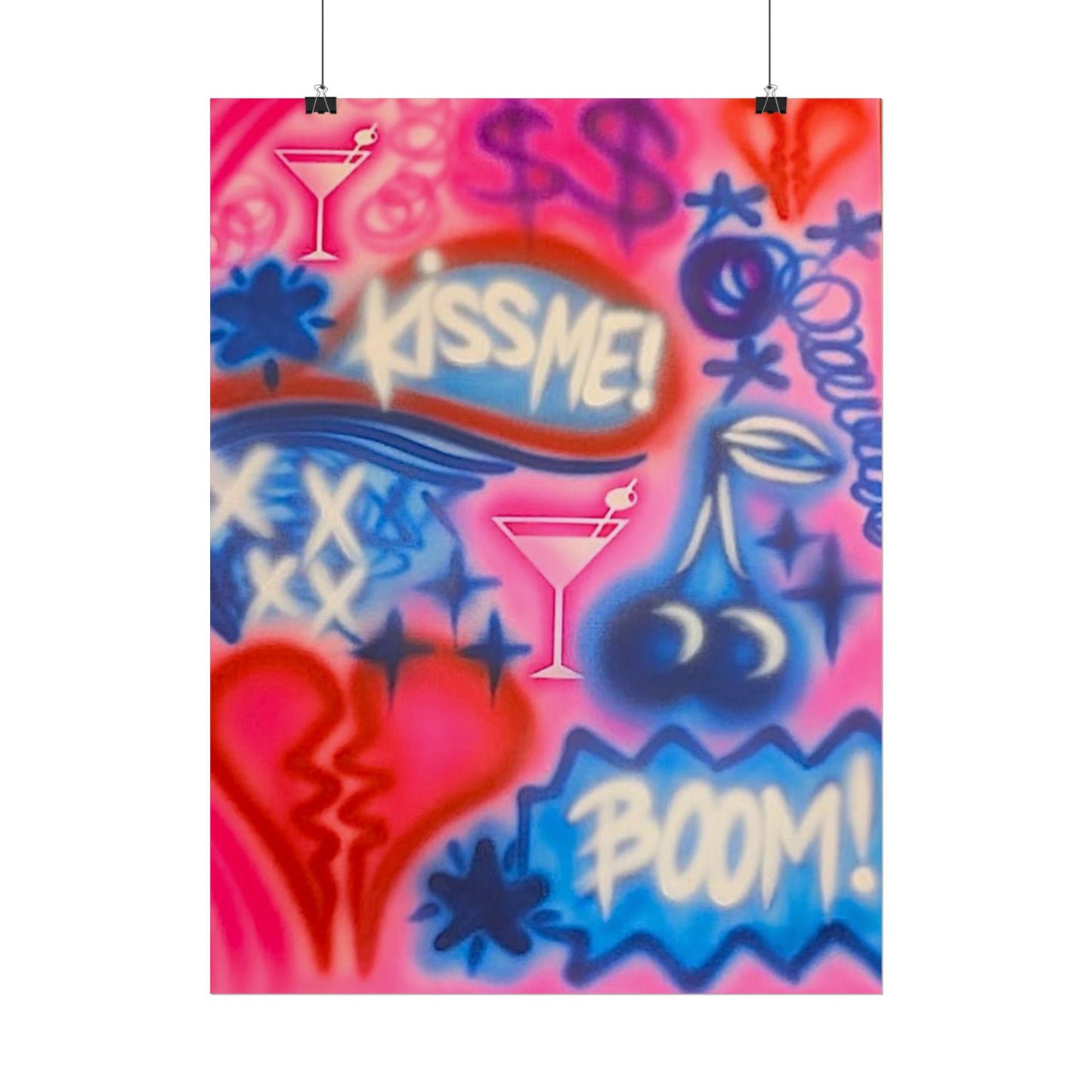 "kiss me pt. 2" airbrush rolled print