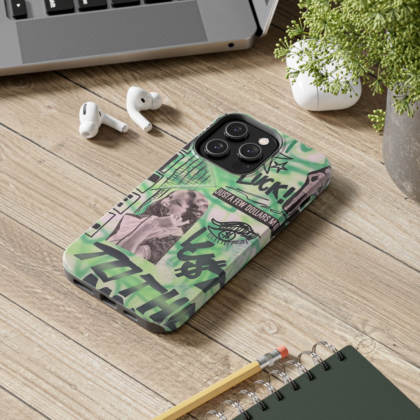 "lust over luck" airbrush iPhone case