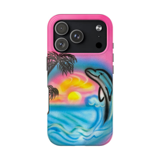 "dolphin love" airbrush iPhone case