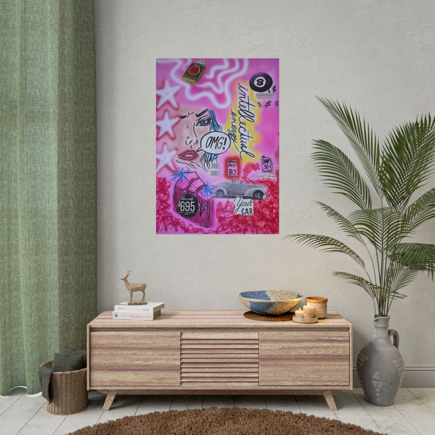 "intellectual energy" airbrush rolled print