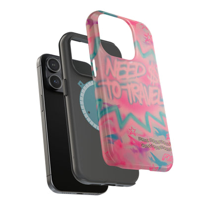 MagSafe "need $$ to travel" airbrush iPhone case