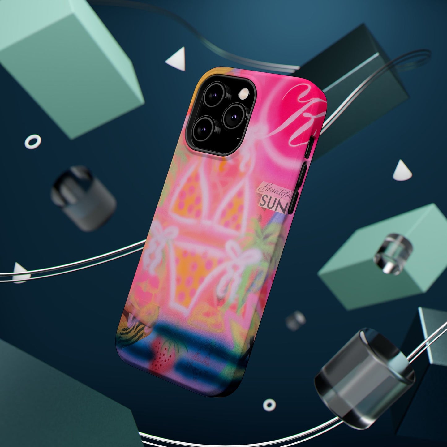 MagSafe "santa monica strawberry" airbrush iPhone case