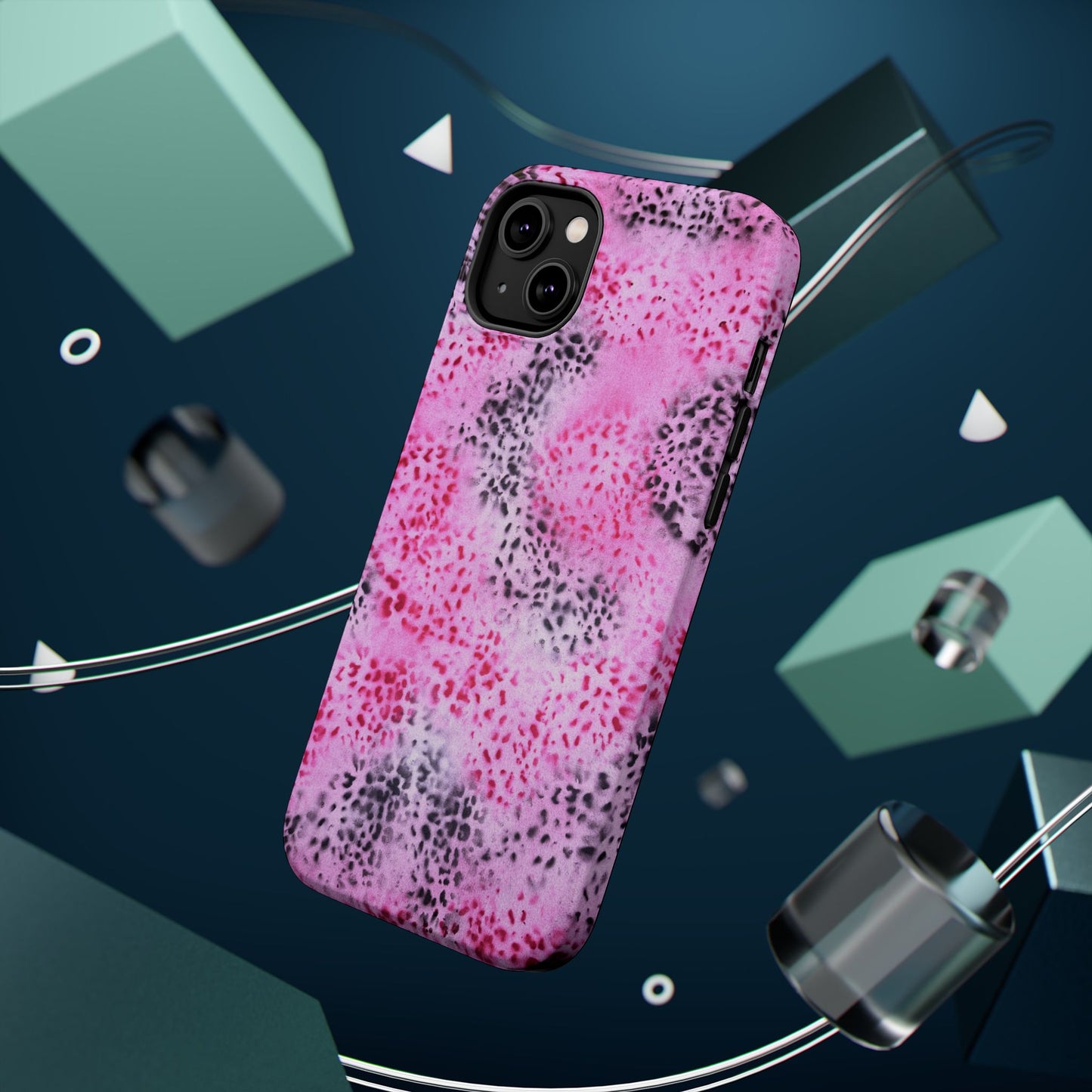 MagSafe "pink cheetah" airbrush iPhone case