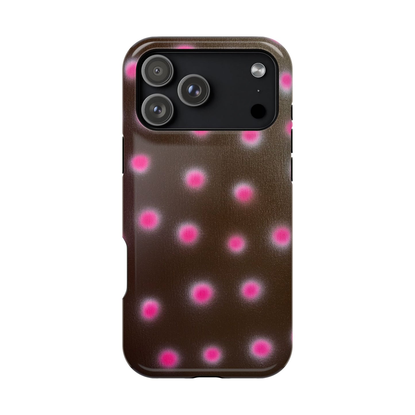 MagSafe "cherry mocha polka dot" airbrush iPhone case