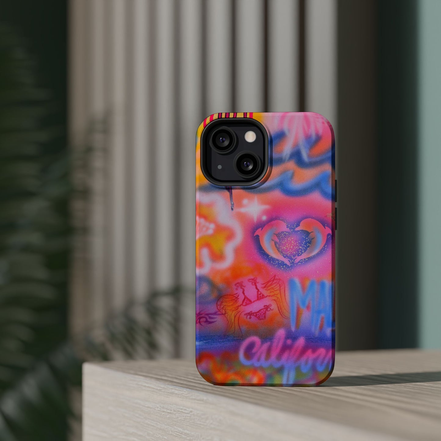 "mornings in malibu" MagSafe airbrush iPhone case