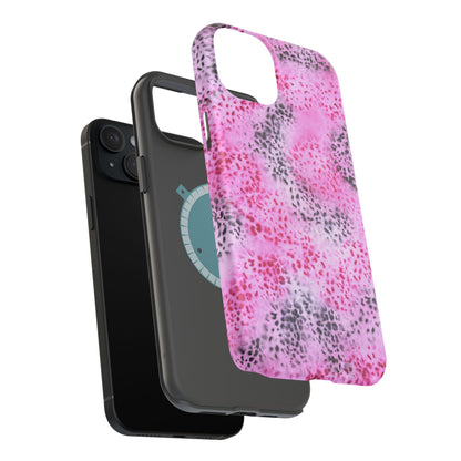 MagSafe "pink cheetah" airbrush iPhone case