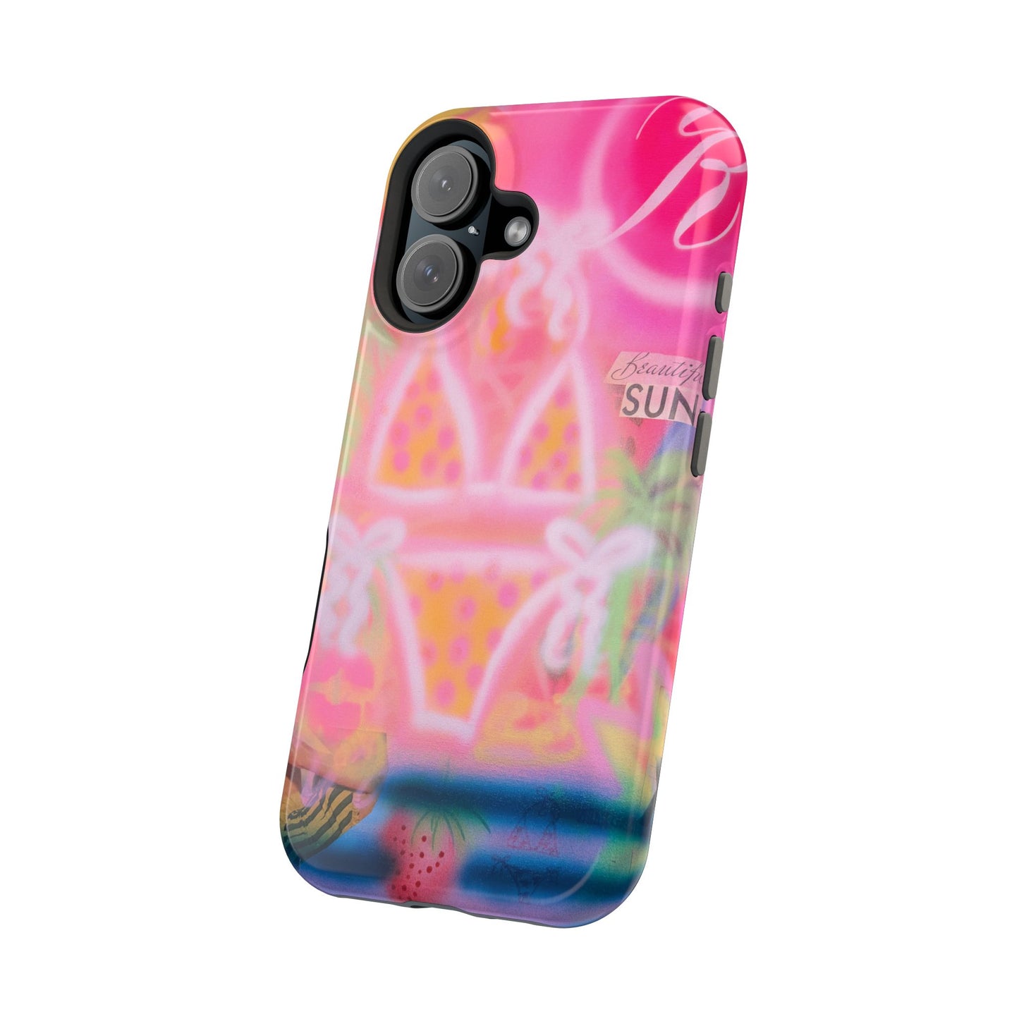 MagSafe "santa monica strawberry" airbrush iPhone case