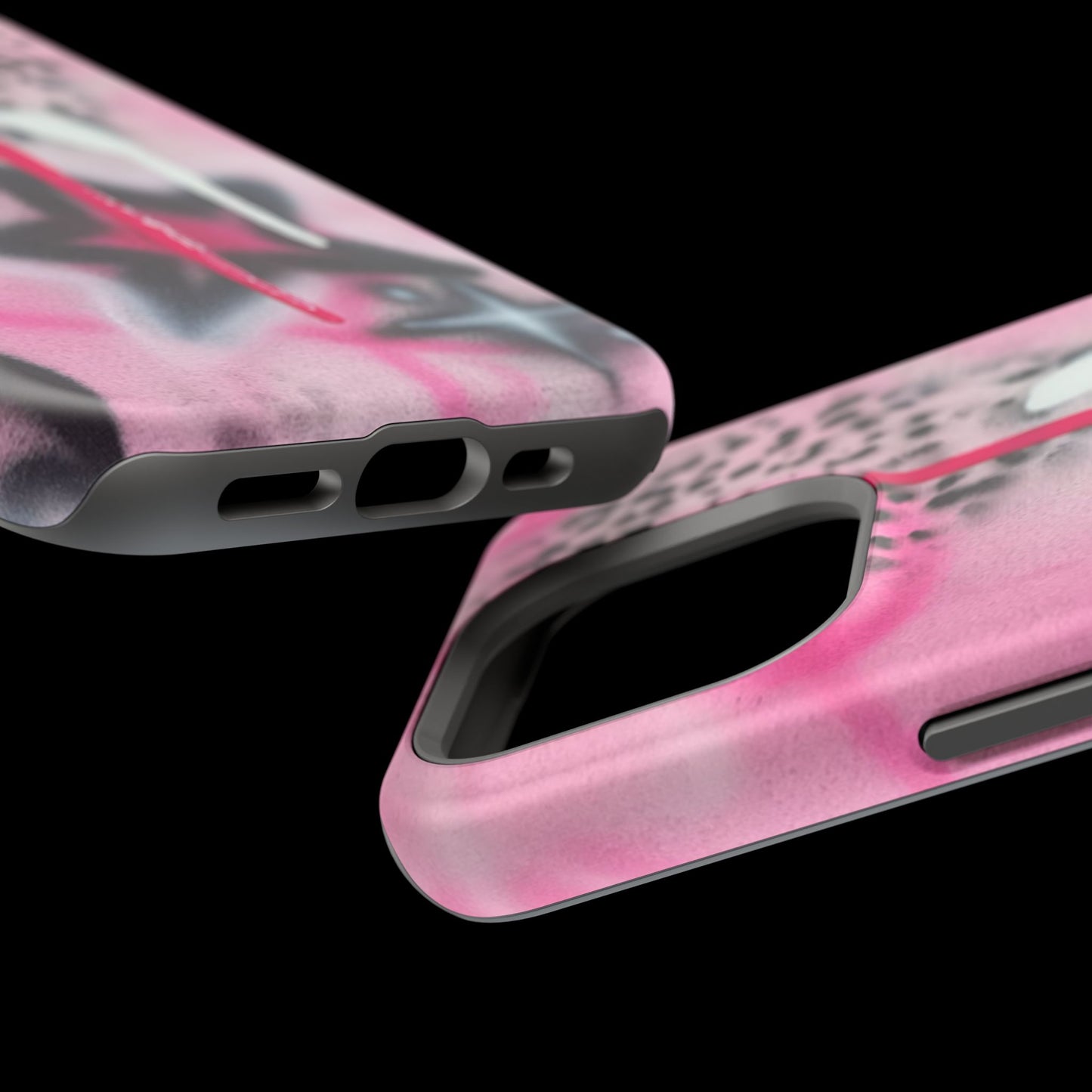 MagSafe "pink cheetah" airbrush iPhone case