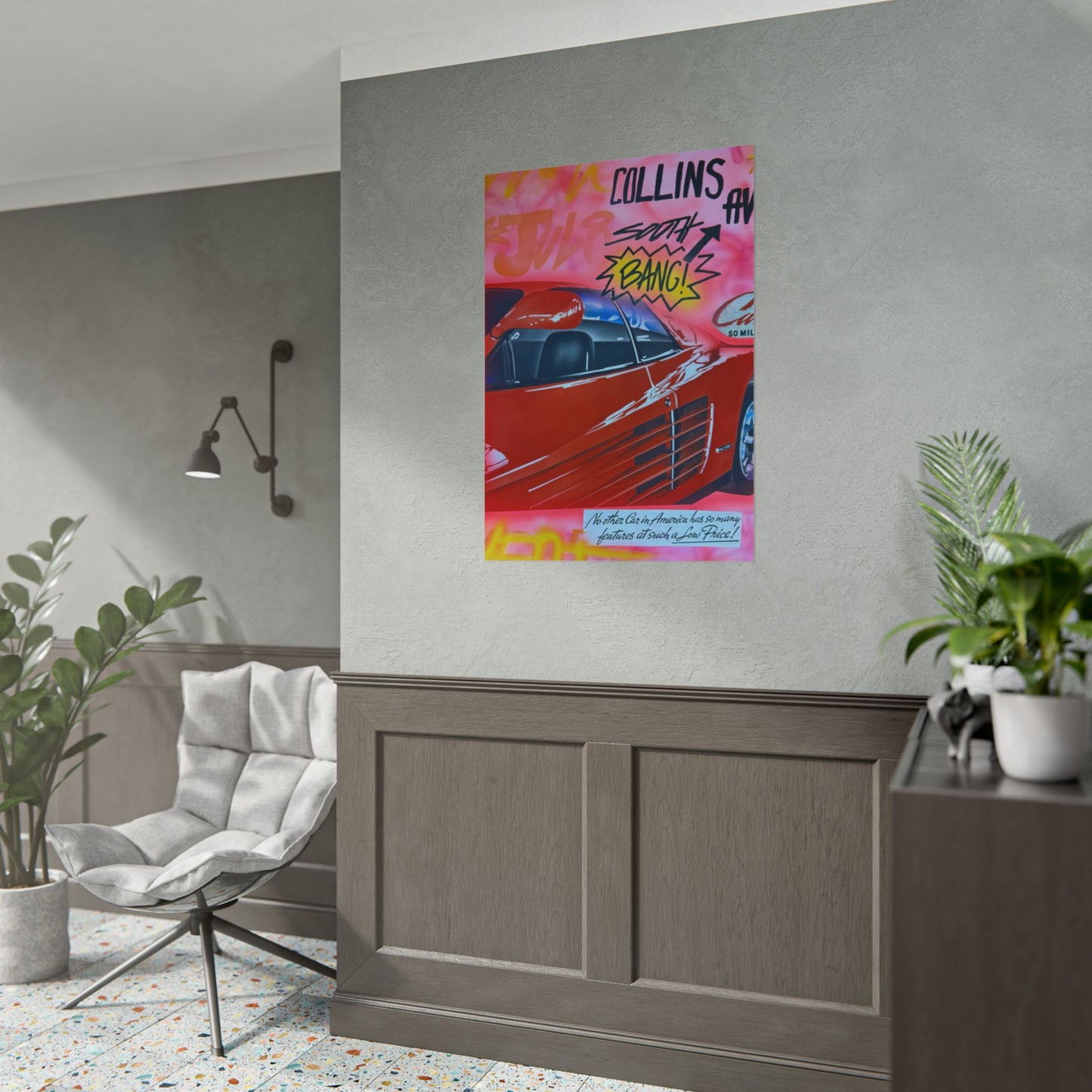"miami momentos" airbrush rolled print