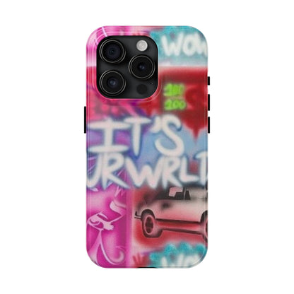 "it's ur WRLD" airbrush iPhone case