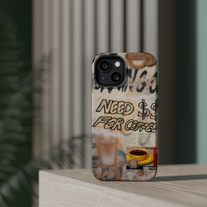 MagSafe "need $$ for coffee" airbrush iPhone case