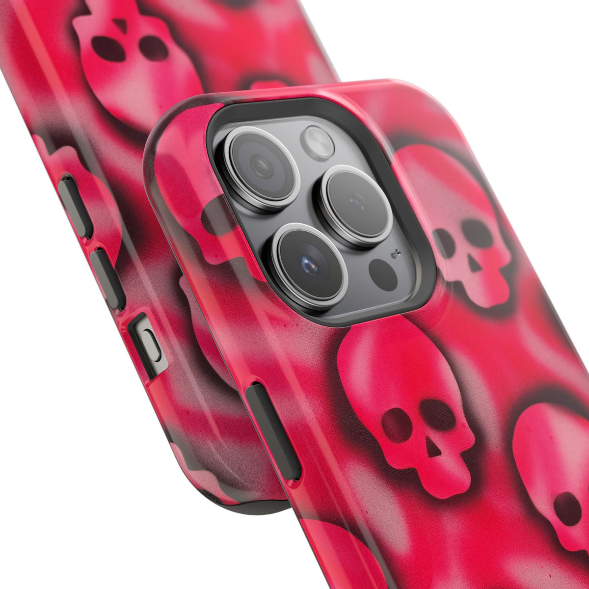 MagSafe "pink skully" airbrush iPhone case