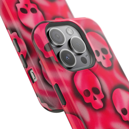 MagSafe "pink skully" airbrush iPhone case