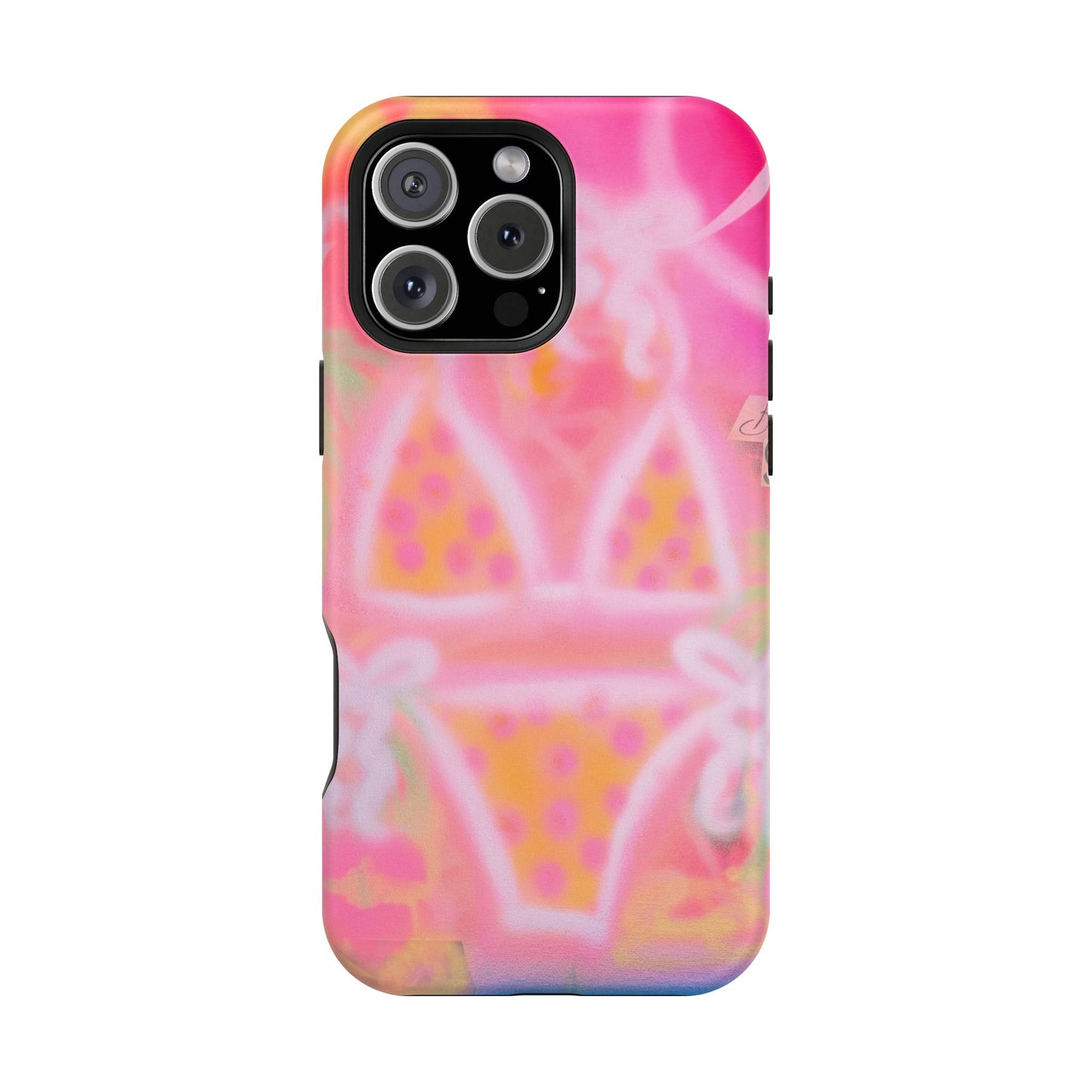 MagSafe "yellow polka dot bikini" airbrush iPhone case