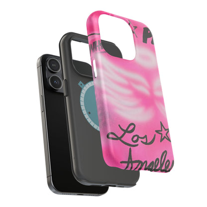 MagSafe "pinke Engelsflügel" Airbrush iPhone Hülle