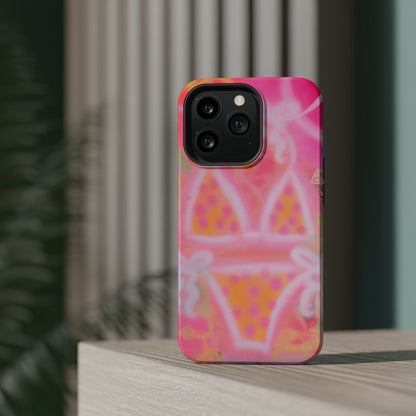 MagSafe "yellow polka dot bikini" airbrush iPhone case