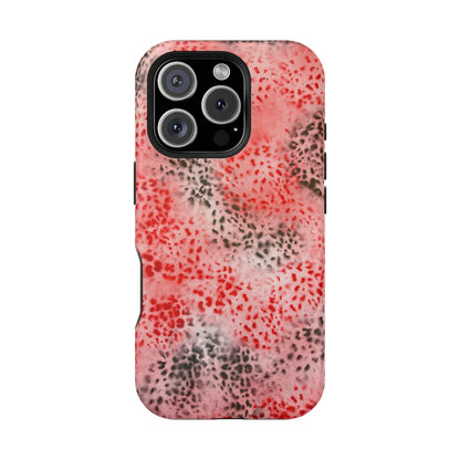 MagSafe "red cheetah" airbrush iPhone case
