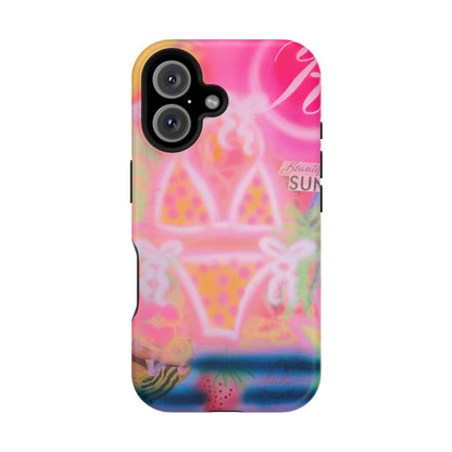MagSafe "santa monica strawberry" airbrush iPhone case