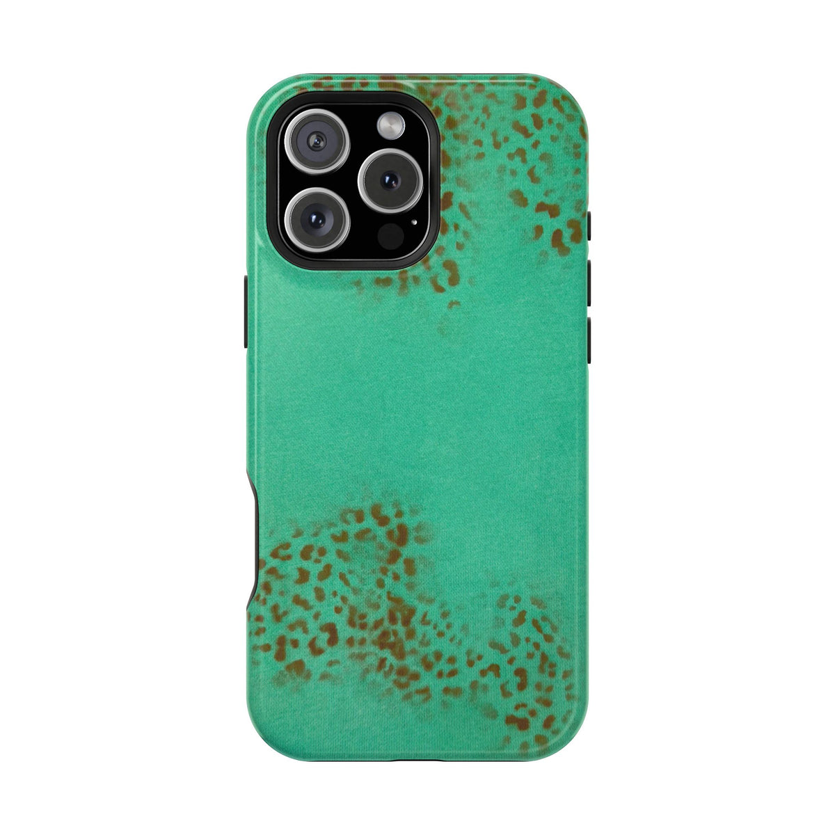 MagSafe "teal cheetah" airbrush iPhone case