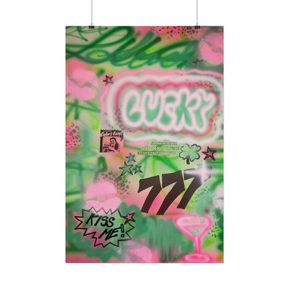"so lucky" airbrush rolled print