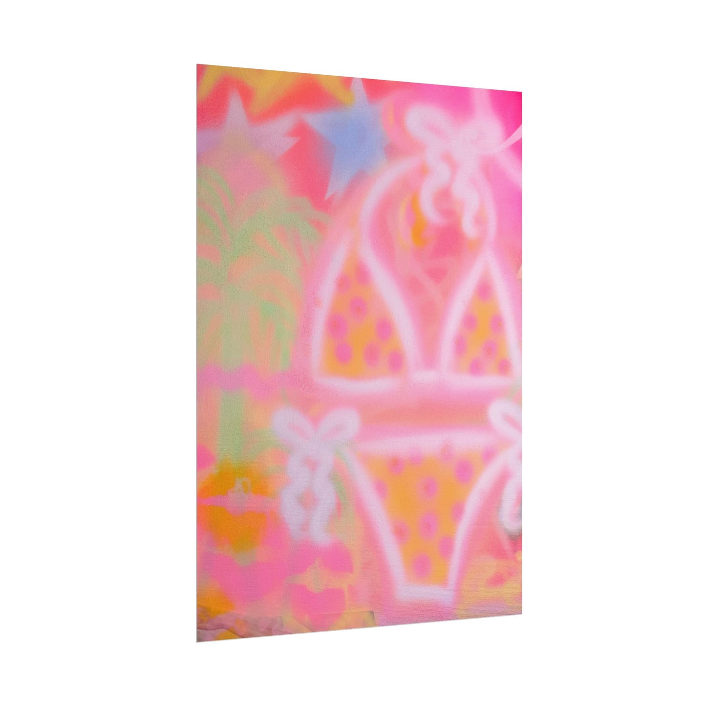 "yellow polka dot bikini" airbrush rolled print