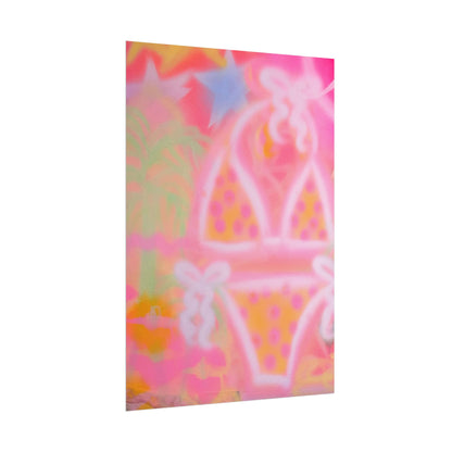 "yellow polka dot bikini" airbrush rolled print