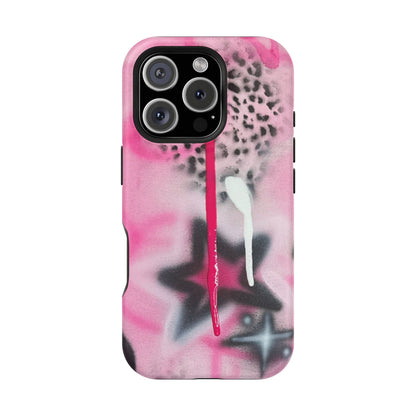 MagSafe "pink cheetah" airbrush iPhone case