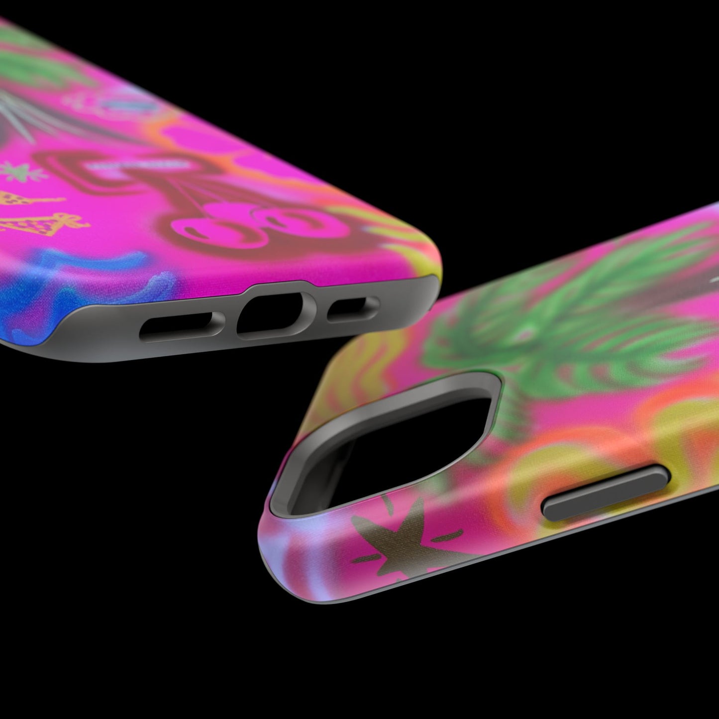 MagSafe "neon pink palms" Airbrush iPhone-Hülle