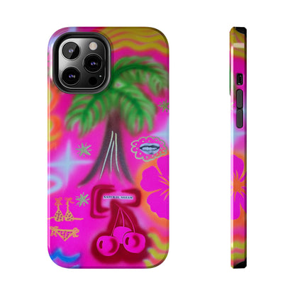 "neon pink palms" airbrush iPhone case