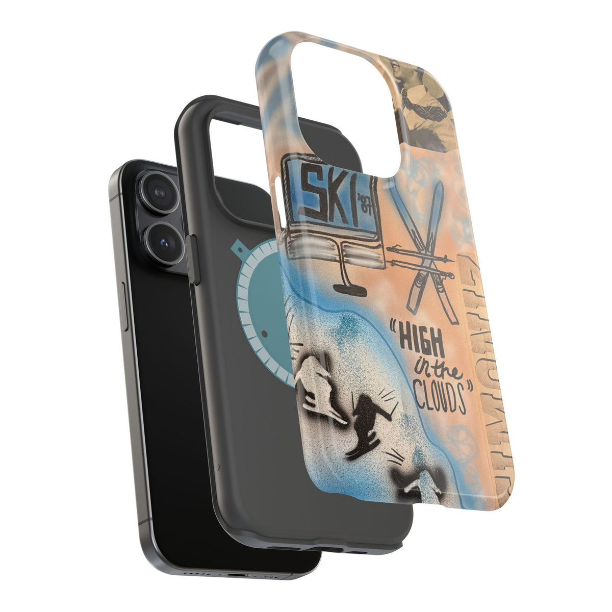 MagSafe „high in the clouds“ Airbrush iPhone Hülle