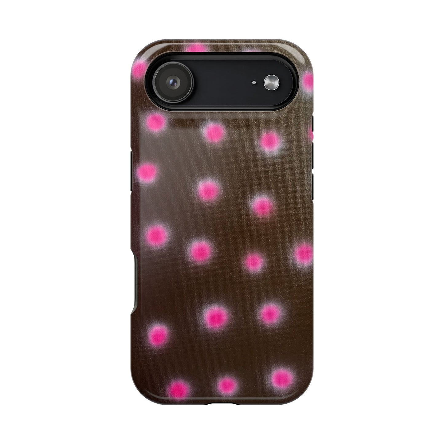 MagSafe "cherry mocha polka dot" airbrush iPhone case