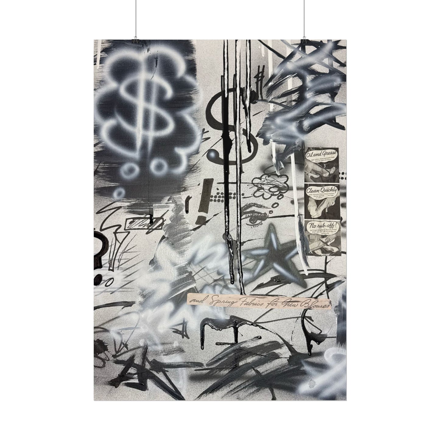 "monochrome mood" airbrush rolled print
