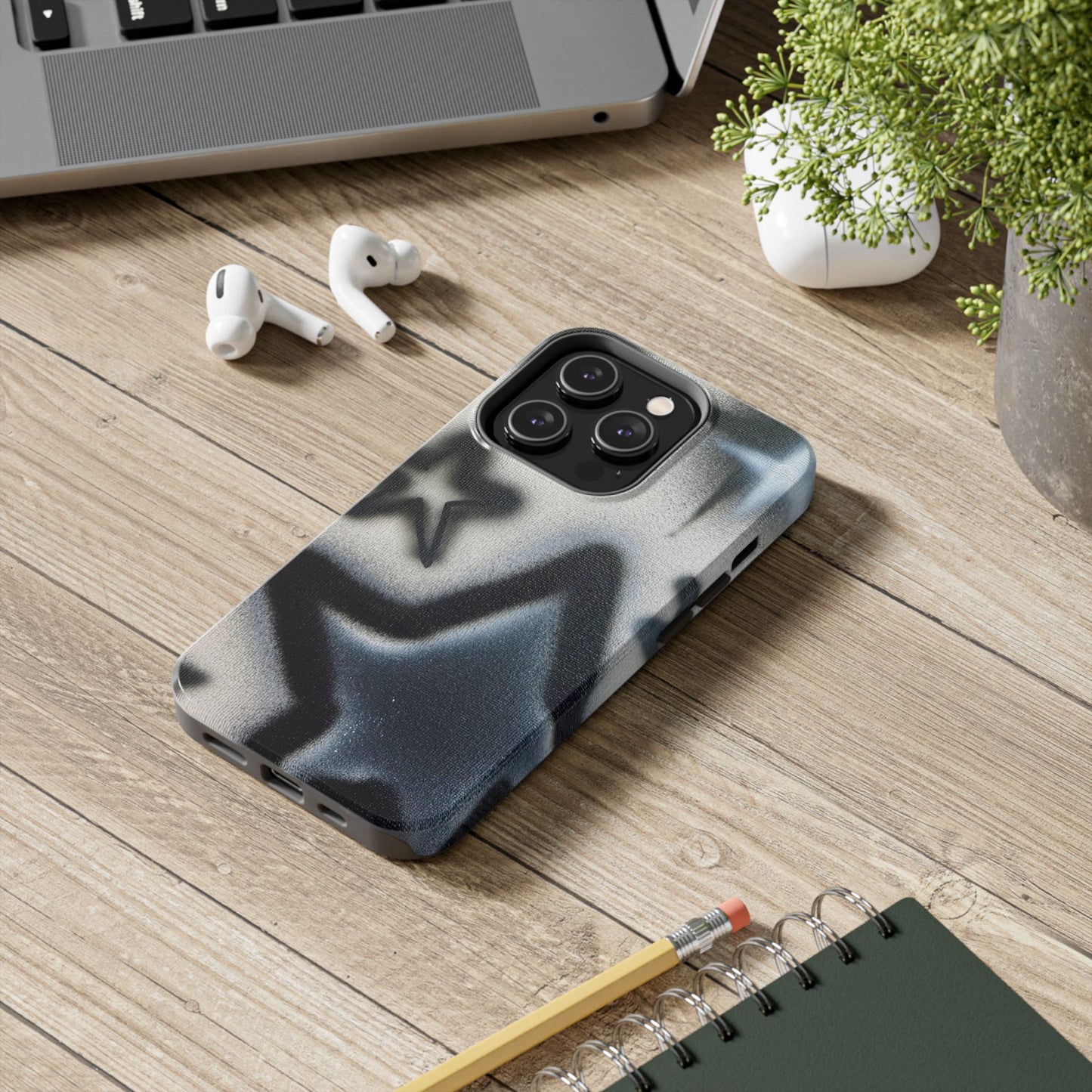 "black & white stars" airbrush iPhone case