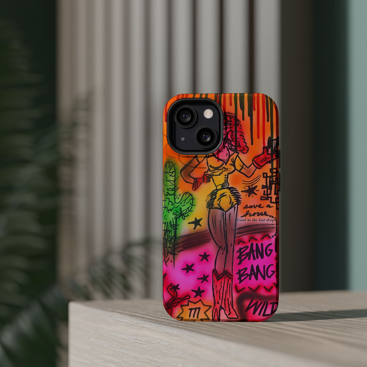 MagSafe "wild, wild west" airbrush iPhone case