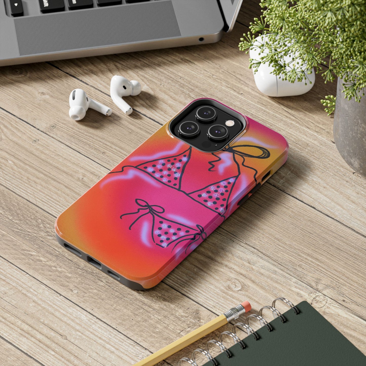 "glitter bikini" airbrush iPhone case