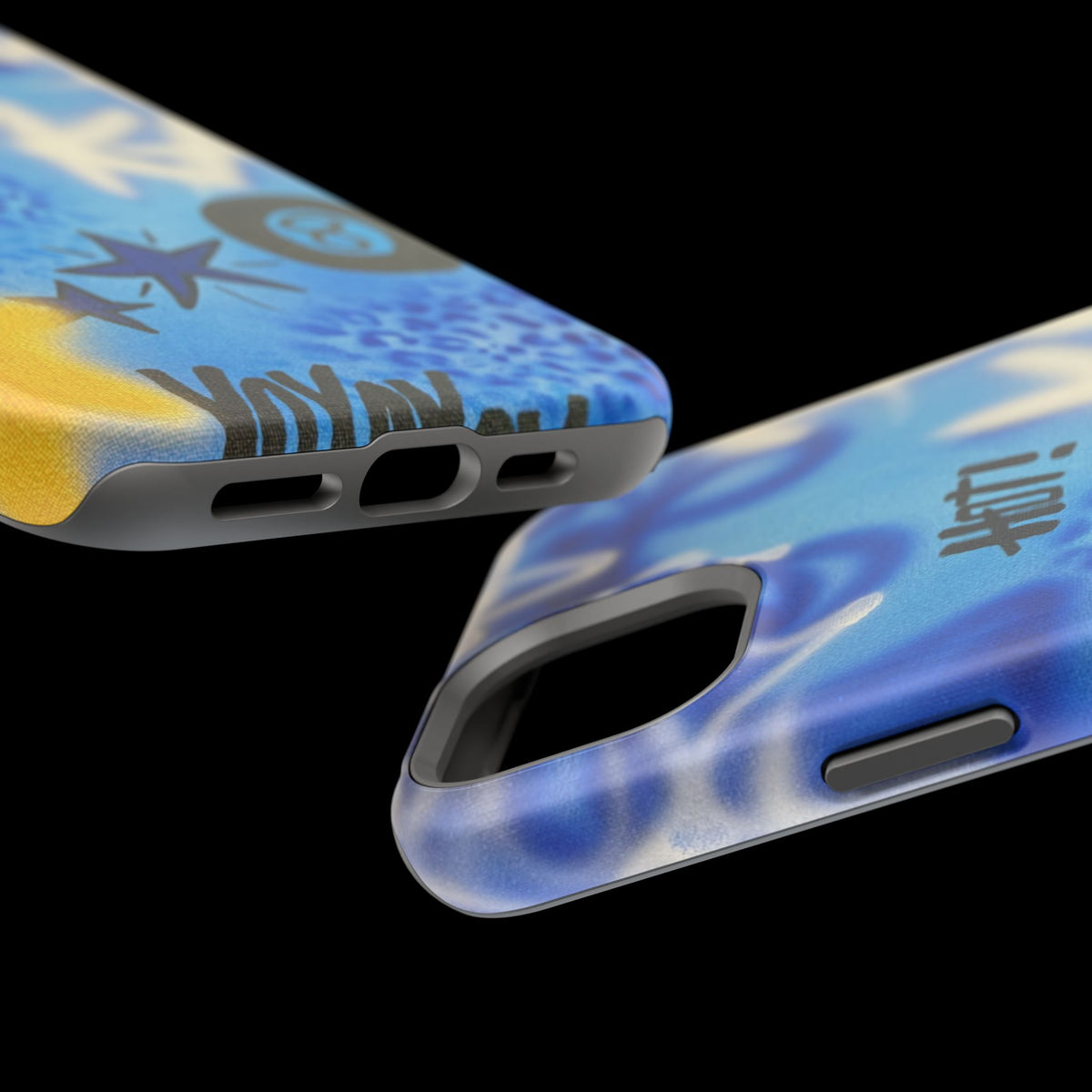 MagSafe "brilliant blues" airbrush iPhone case