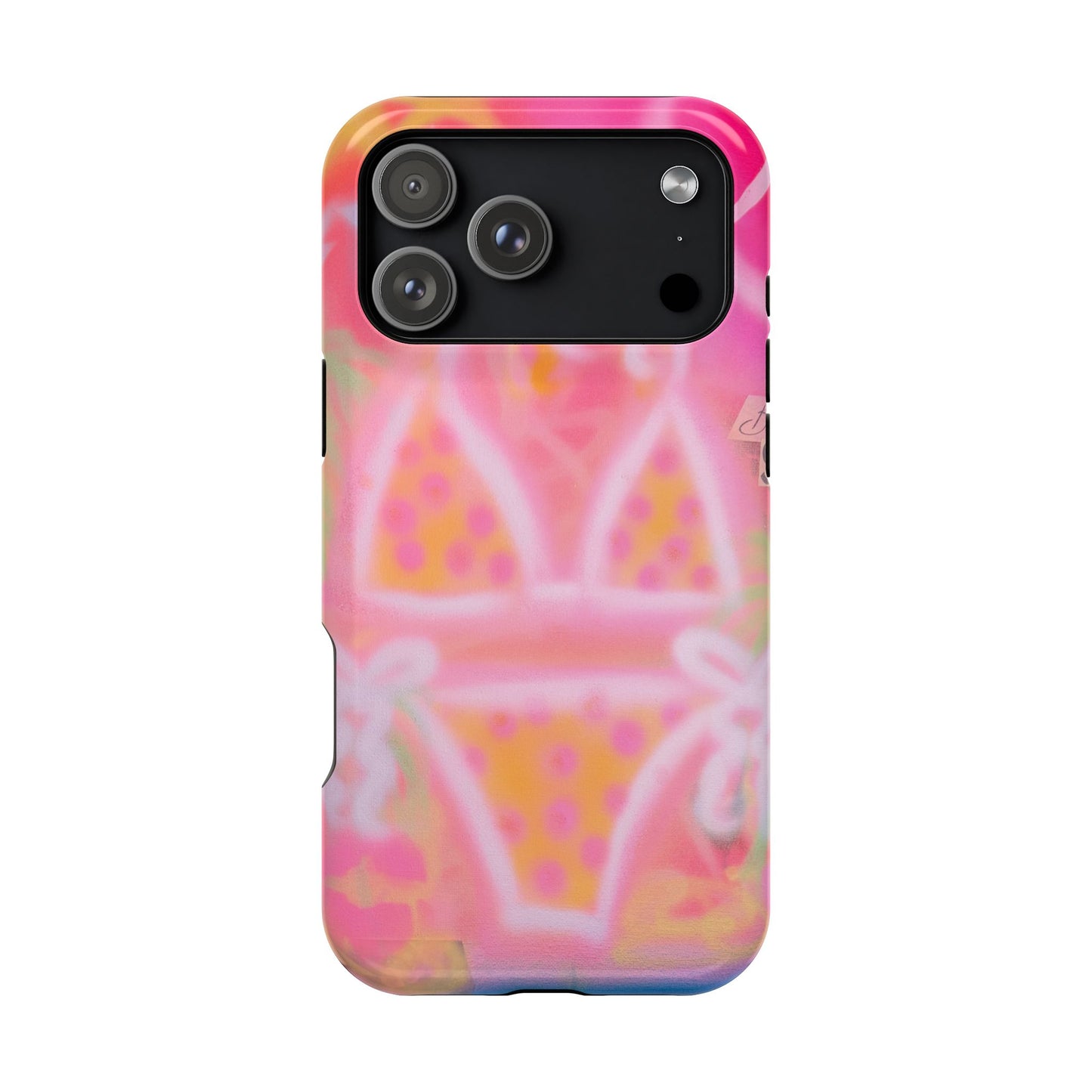 MagSafe "yellow polka dot bikini" airbrush iPhone case