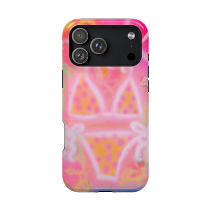 MagSafe "yellow polka dot bikini" airbrush iPhone case